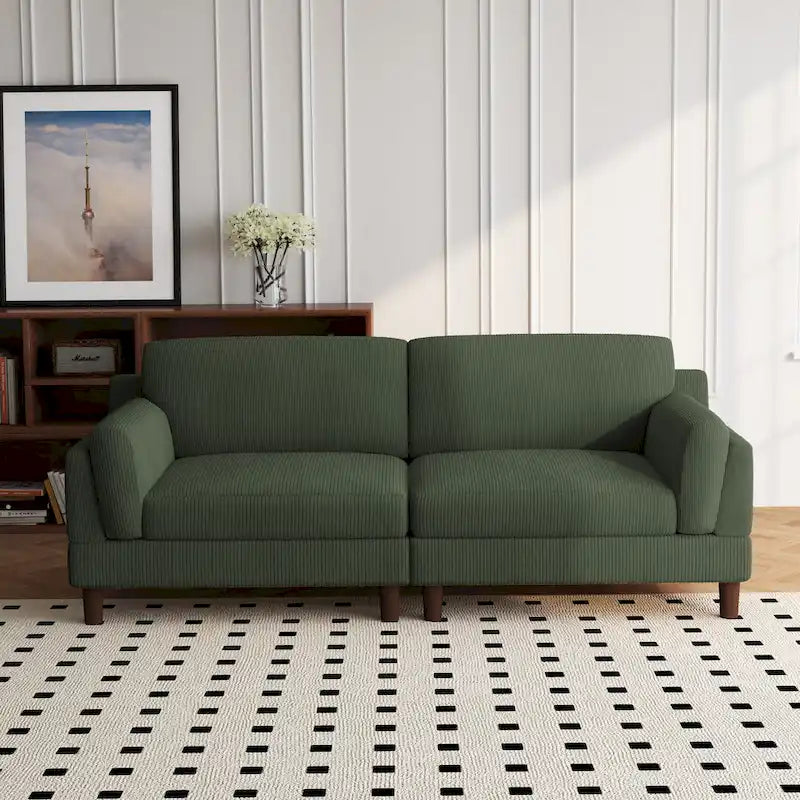 90-Inch Oversized Corduroy Sofa for Living Room with Reversible Cushions - image 38