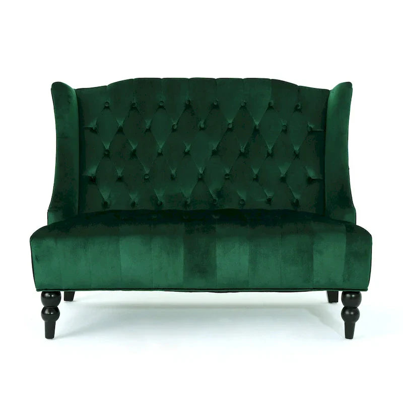 Christopher Knight Home Leora Contemporary Glam Tufted Velvet Wingback Loveseat - image 26