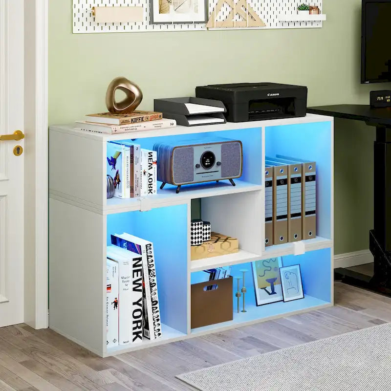 Modern Modular TV Stand with LED Lighting & Open Storage - image 16