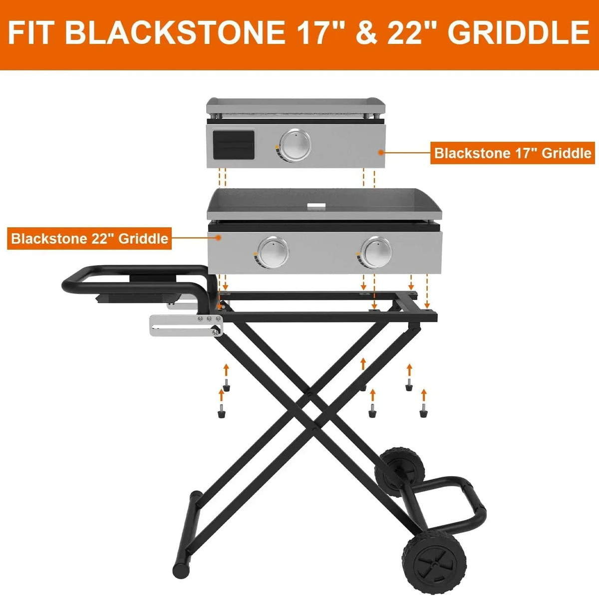 22"/17" Grill - Heavy-Duty Foldable Cart - image 5