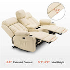 MCombo Faux Leather Electric Reclining Sofa with Heat and Massage - Models 6095/6075/6077 - image 25