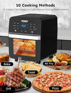 Air Fryer Oven, 15.5Qt X Large Family Size, SS Rotisserie Basket &Skewer Kit, Reversible Ultra Non Stick Grill/Griddle Plate, Powerful 1800W, Integrated Smart Thermometer,Black - image 5