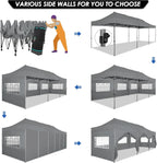 COBIZI 10x20 Heavy Duty Pop up Canopy Tent with 6 sidewalls Easy Up Commercial Outdoor Canopy Wedding Party Tents for Parties All Season Wind & Waterproof Gazebo with Roller Bag,Black(Frame Thickened) - image 139
