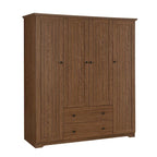 Freestanding 4-Door Wardrobe Armoire with 2 Drawers and Hanging Rods for Clothes Storage - image 20