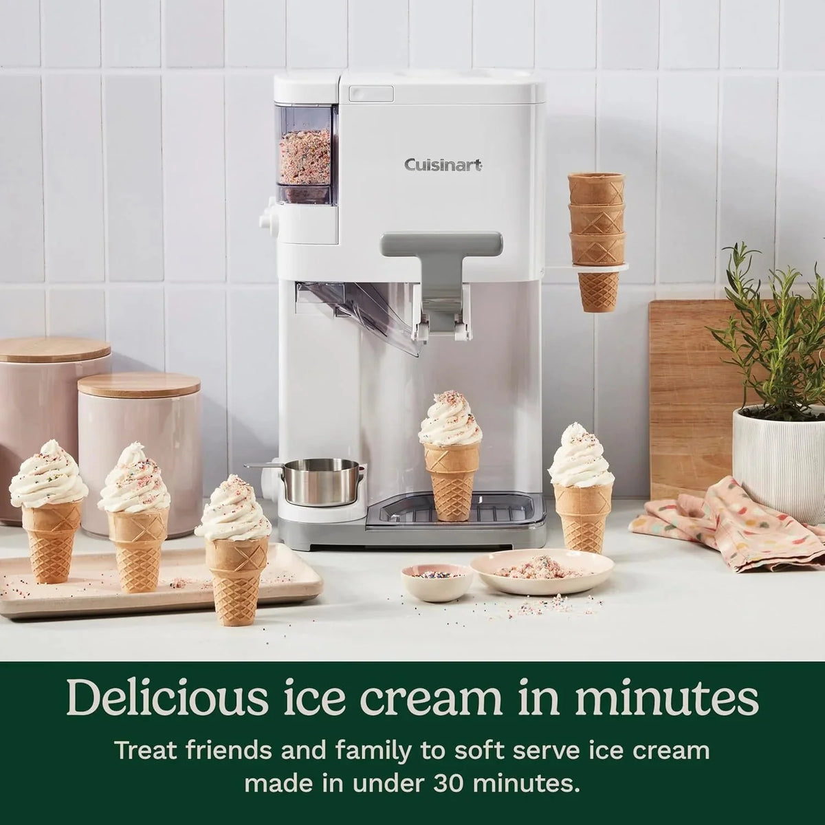 Cuisinart Soft Serve Ice Cream Machine- Mix It In Ice Cream Maker for Frozen Yogurt, Sorbet, Gelato, Drinks 1.5 Quart, White, ICE-48 - image 10