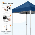EAGLE PEAK 5x5 Pop up Canopy Tent Instant Outdoor Canopy Easy Set - up Straight Leg Folding Shelter（blue） - image 63