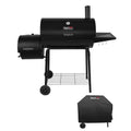 Royal Gourmet 30" CC1830RC Barrel Charcoal Grill with 811 Square Inches Offset Smoker, with Cover - image 1