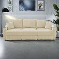 102 Corduroy Contemporary 3-Seater Sofa with Deep Seating, Cup Holders, and Phone Holder - image 2