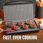 George Foreman 9 Serving Classic Plate Electric Indoor Grill And Panini Press In Gunmetal Grey - image 3