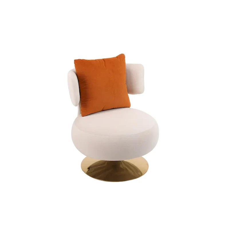 Round Barrel Chair with Fabric and Swivel Design - image 16