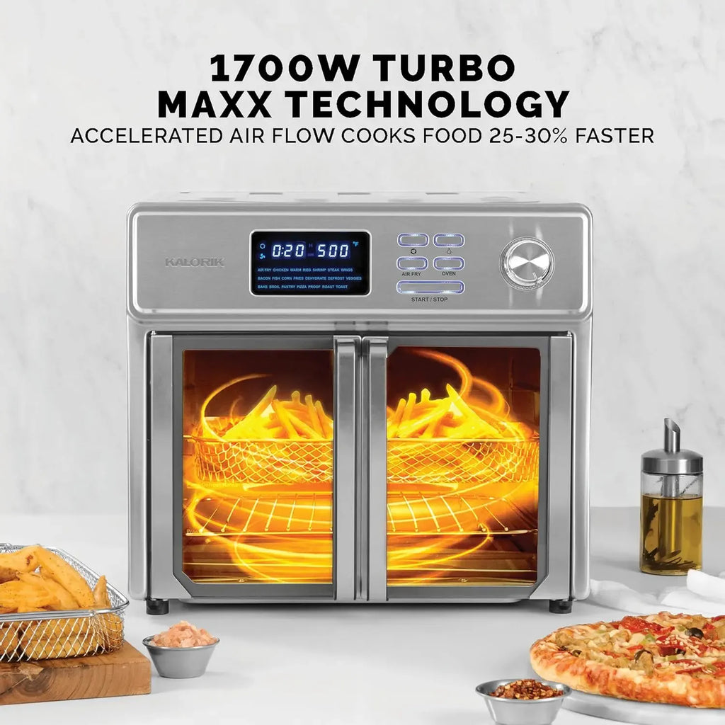 Kalorik MAXX® Digital Air Fryer Oven, 26 Quart, 10-in-1 Countertop Toaster Oven & Air Fryer Combo-21 Presets up to 500 degrees, Includes 9 Accessories & Cookbook - image 2