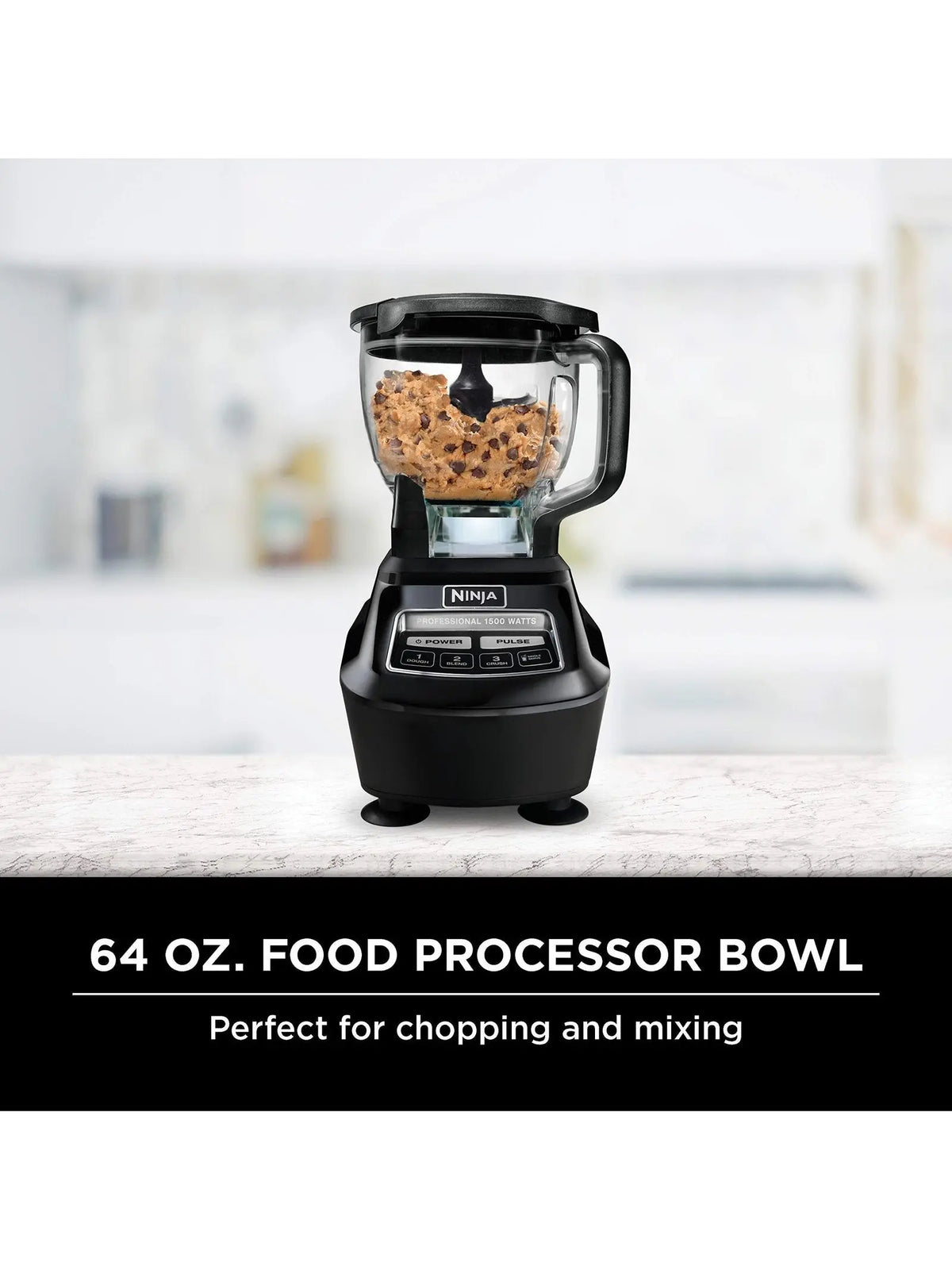 1500W, 4 Functions for Smoothies, Processing, Dough, Drinks & More, with 72 oz.* Blender Pitcher, 64 oz. Processor Bowl, (2) 16 oz. To Go Cups & (2) Lids, Black - image 3