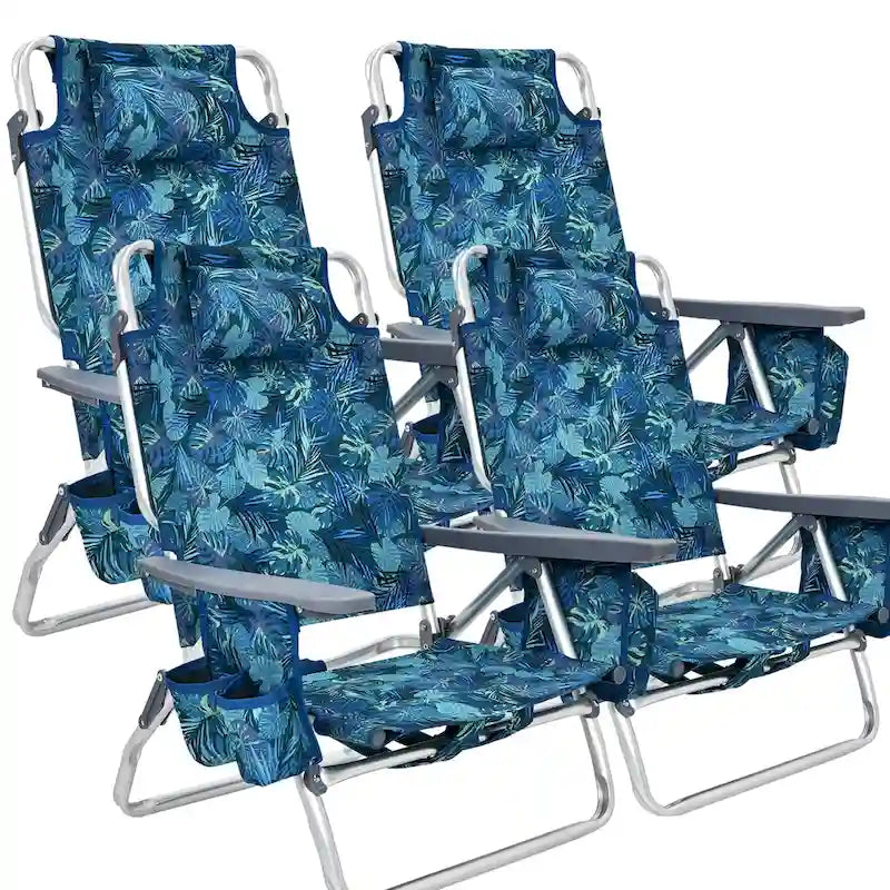 Costway 4-Pack Folding Backpack Beach Chair 5-Position Outdoor - See Details - image 5