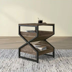 Denhour DH BASIC 17-Inch Metal Industrial End Table with 1 Open Shelf - image 6