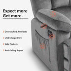 MCombo Heated Massage Electric Recliner Chair for Living Room - Fabric R6233 - image 13