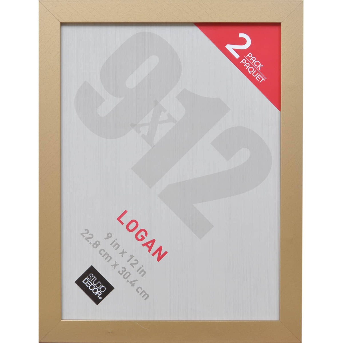 2-Pack Wall Frames, Logan by Studio Dcor 9" x 12" in Gold - image 1