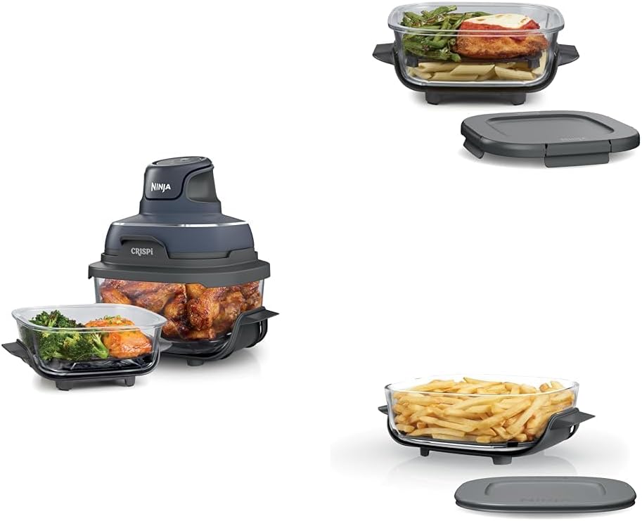 Ninja Crispi 4-in-1 Portable Glass Air Fryer Cooking System, 1500W, 4QT & 6-Cup TempWare Glass Containers with Storage Lids, Microwave, Freezer & Dishwasher Safe - image 68