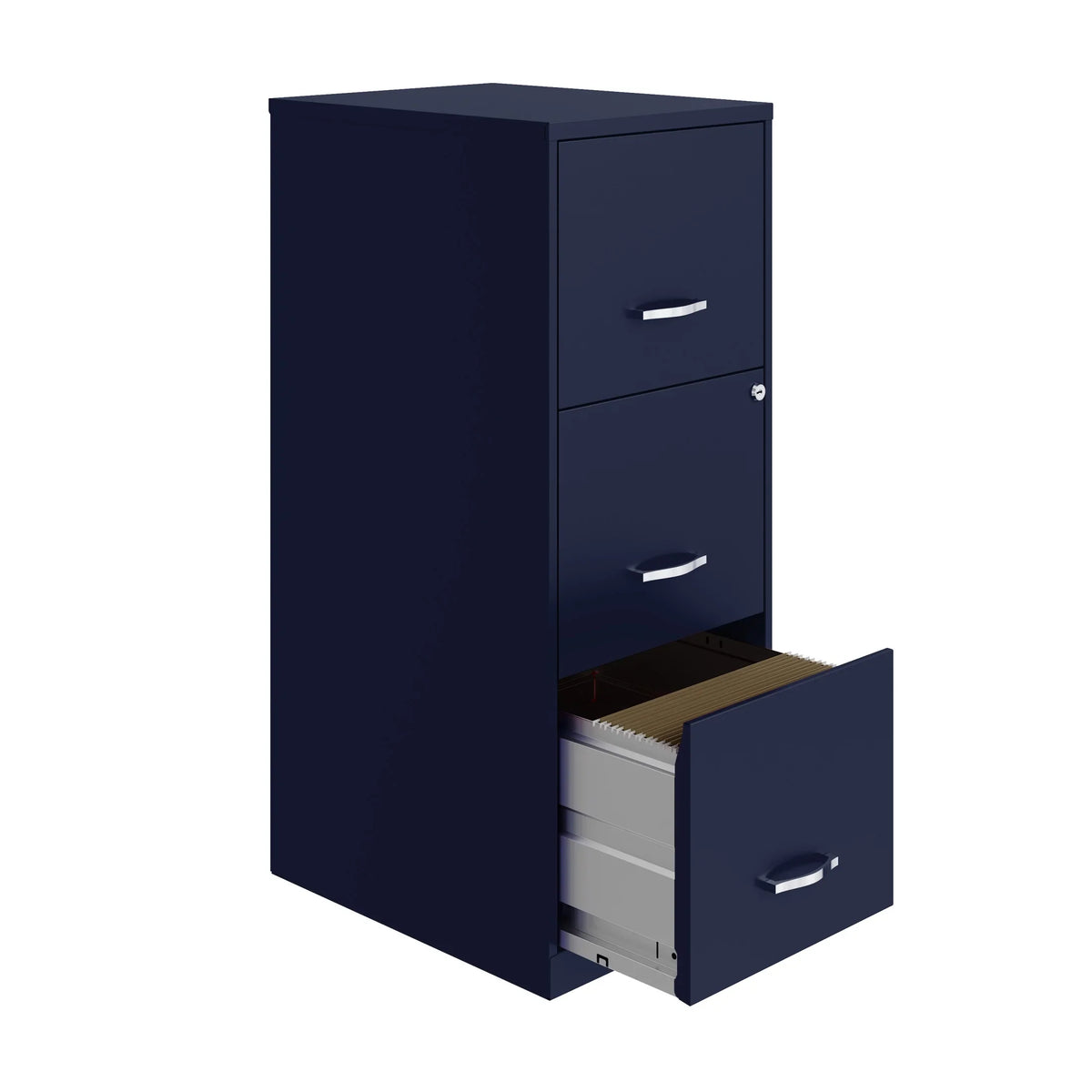 Space Solutions 18" Deep 3 Drawer Smart Letter Width Vertical File Cabinet, Navy - image 13