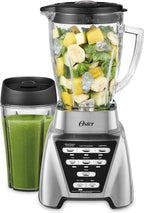2025 Oster Blender / Pro 1200 with Glass Jar, 24-Ounce Smoothie Cup, Brushed Nickel - image 1