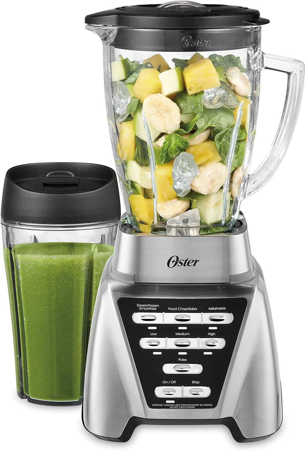 2025 Oster Blender / Pro 1200 with Glass Jar, 24-Ounce Smoothie Cup, Brushed Nickel - image 1