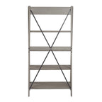 Walker Edison Solid Wood 4-Shelf Ladder Bookshelf, Brown - image 19