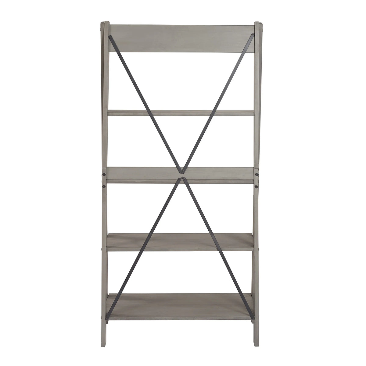 Walker Edison Solid Wood 4-Shelf Ladder Bookshelf, Brown - image 19