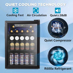 Mini Fridge 130 Can Beverage Refrigerator Cooler, 3.2 Cu.Ft Drink Fridge for Soda Wine Beer, Adjustable Temperature Control for Home Office, Black - image 15