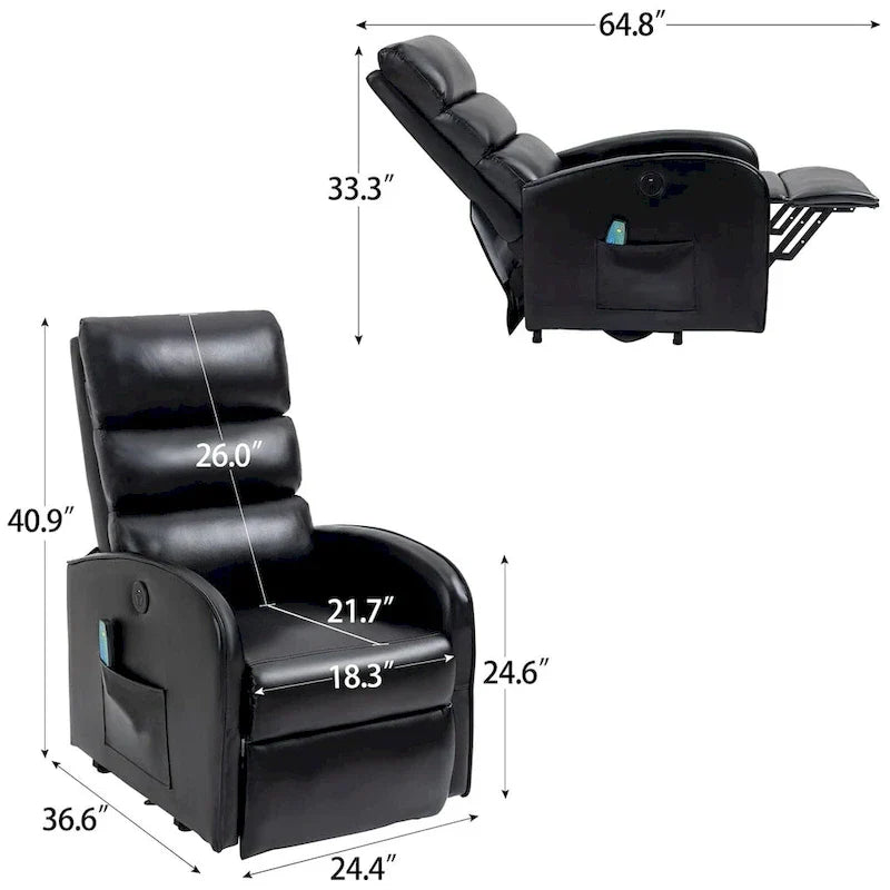 AVAWING Contemporary Electric Recliner with Power Lift and Massage Features - image 8