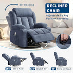 Recliner Chair, Rocking Chairs with Massage and Heat, Side Pockets and Cup Holder - image 13