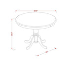East West Furniture Round Dining Table Set - Kitchen Table with White Faux Leather Parson Chairs in Linen White (Various Piece Options) - image 8