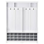 Merax Versatile Hall Tree with Hooks, Shelves, and 24 Shoe Storage Cubbies - image 3