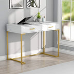 Modern Computer Desk with 2 Drawers - Stylish Study Writing Table with Storage for Home Office - image 18