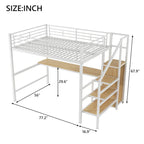 Complete Loft Bed Set with Desk, Storage Staircase, Compact Wardrobe, and LED Lighting - image 20