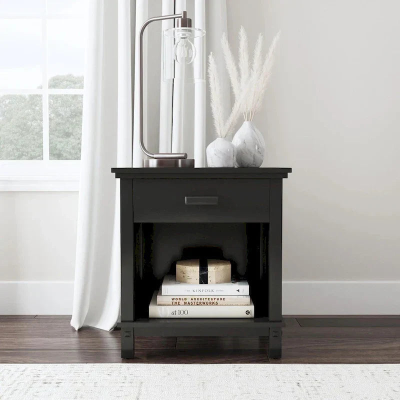 Homestyles Oak Park Black Wood Queen Bed and Nightstand Set - 2 Pieces - image 11
