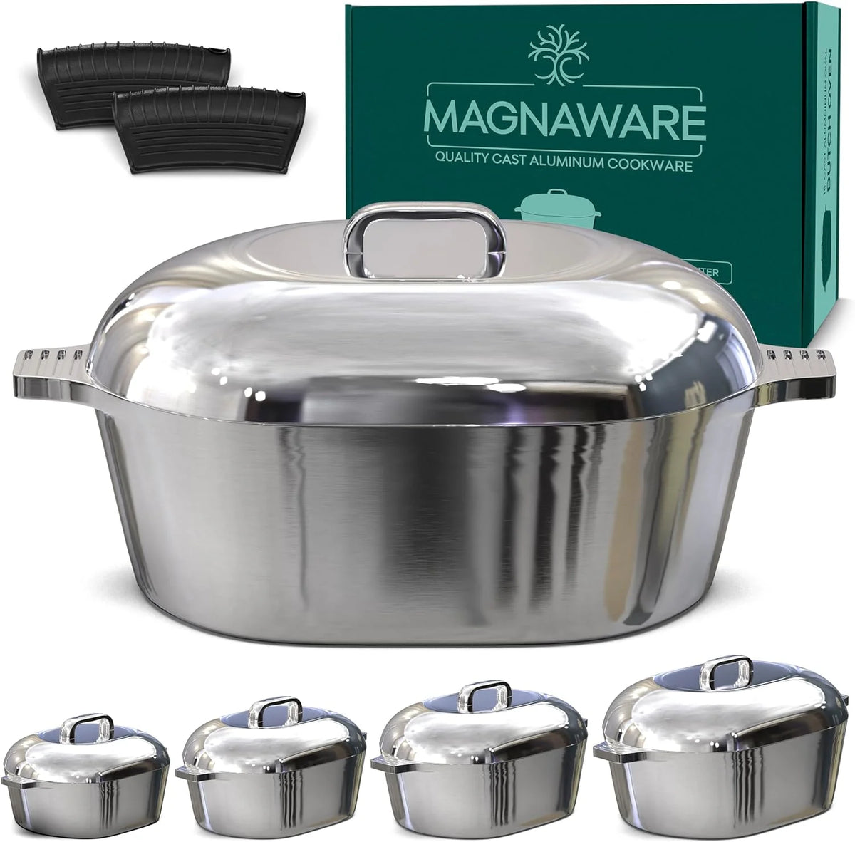 Cast Aluminum Dutch Oven - 8 Quart - Oval Dutch Oven Pot with Lid for Families and Parties - Lightweight Cajun Cookware with Ideal Heat Distribution - Oval Roaster Pan with Lid (13 Inch) - image 17