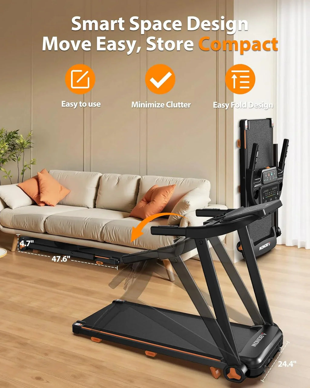 Foldable Treadmill for Home with Incline Extra Large Dual LED Screen Home Office Treadmills - image 8
