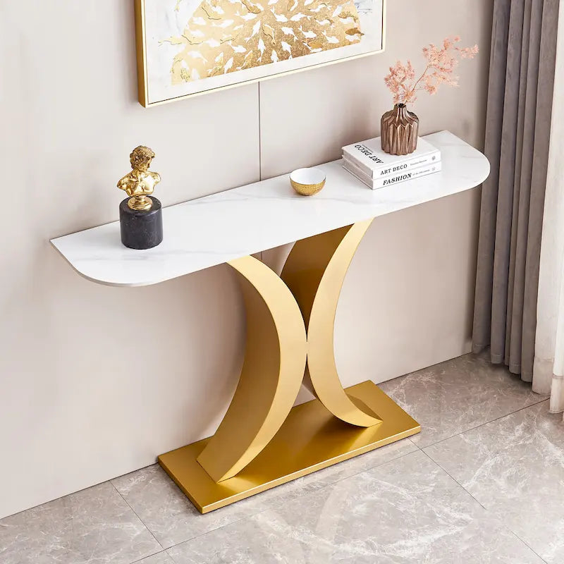 Contemporary Console Table with Elegant Design, Metal Frame, and Adjustable Foot Pads for Entryway - image 18