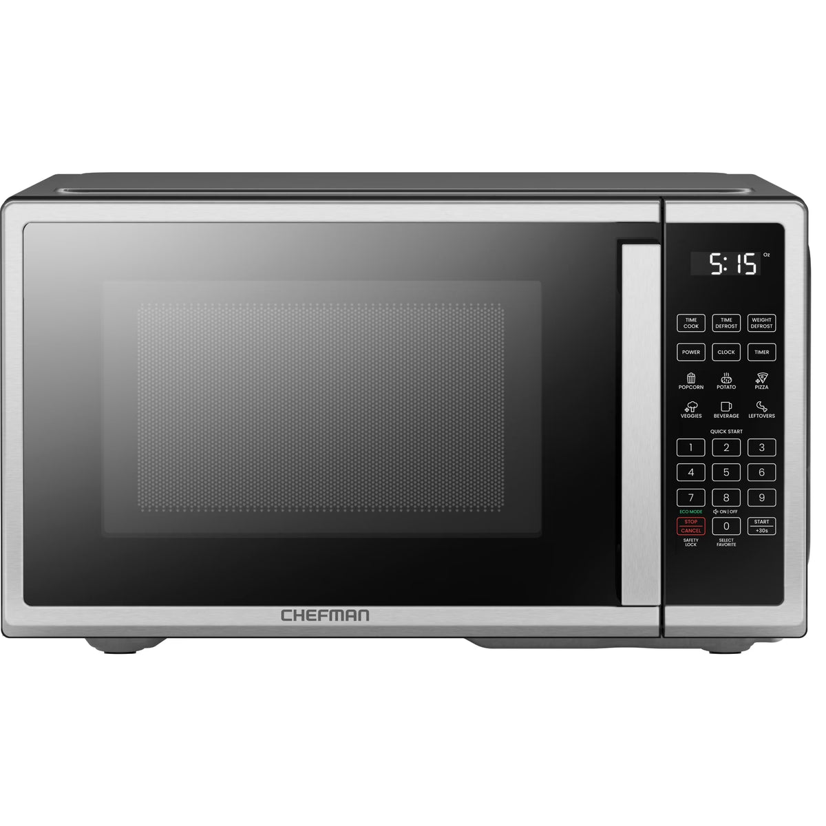 Chefman 0.9 cu ft Countertop Microwave Oven, 900 Watts - Stainless Steel - image 2