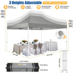 HOTEEL 10x15 Heavy Duty Canopy Tent - Commercial Pop Up with UV50+, Thick Hexagonal Frame, 4 Sidewalls, Anti-Pooling Design & Roller Bag (Black) - image 27