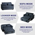 3 in 1 Convertible Sleeper Sofa Bed, Futon Couches for Living Room with Side Pocket / Adjustable Backrest/ Velvet Fabric / Pull Out Couch / Love-seat sofa/ Sectional Sofa Bed/ 2-seat sofa bed - image 2