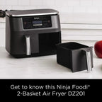 Ninja Foodi 10QT 6-in-1 DualZone Smart XL Air Fryer, 2 Independent 5QT Baskets, Smart Cook Thermometer, Match Cook, Smart Finish, Air Fry, Roast, Bake, Dehydrate, Reheat, Grey, DZ550 - image 6