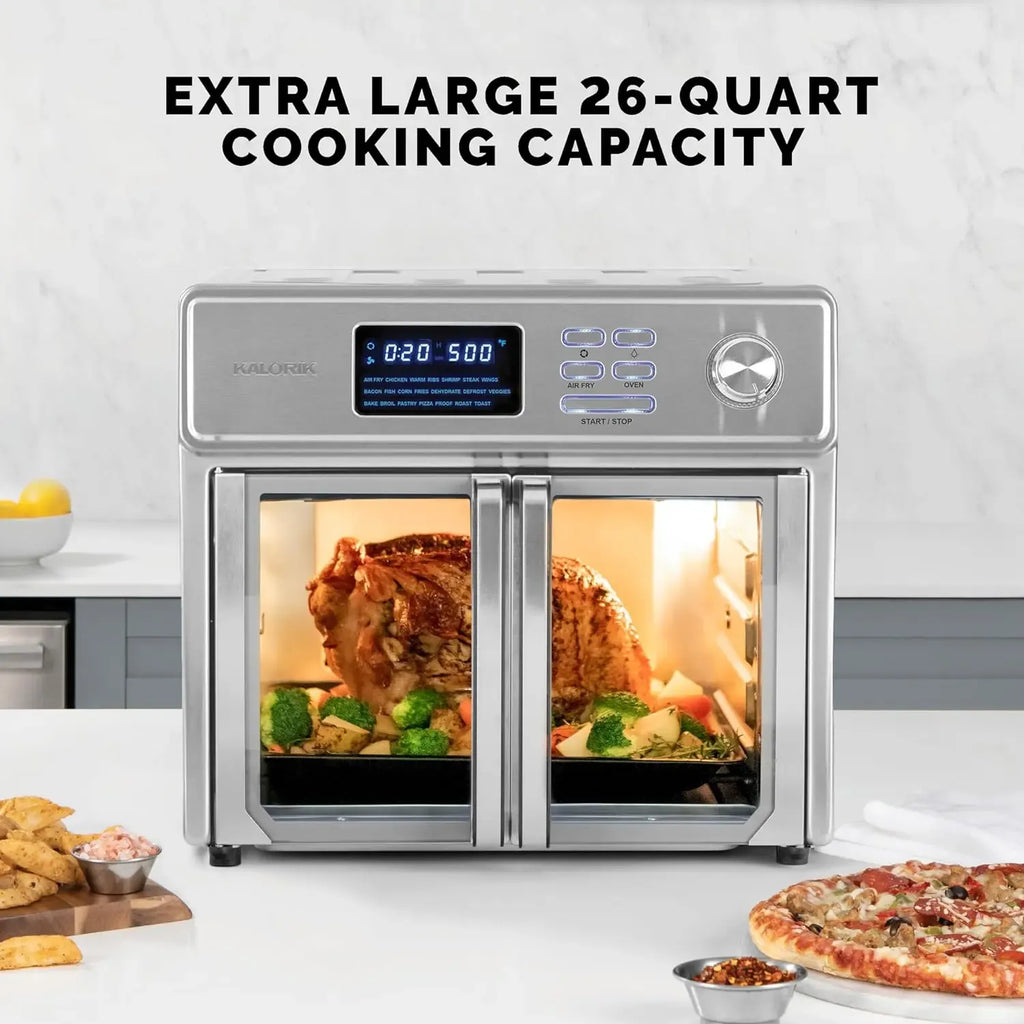 Kalorik MAXX® Digital Air Fryer Oven, 26 Quart, 10-in-1 Countertop Toaster Oven & Air Fryer Combo-21 Presets up to 500 degrees, Includes 9 Accessories & Cookbook - image 3