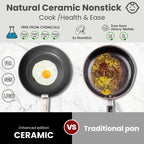 Non-Toxic Nonstick Ceramic 22 pcs pots and pans set complete Cookware Set with Lids,Detachable Handle,PFAS-Free,Dishwasher Oven Safe,Kitchen Outdoorfun Induction Compatible - image 6