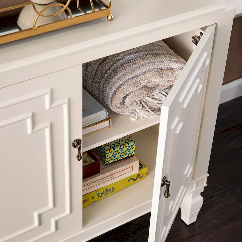 SEI Furniture Taborley Antique White Double-Door Accent Cabinet" can be rewritten as:"SEI Furniture Taborley Antique White Double-Door Accent Storage Cabinet - image 3