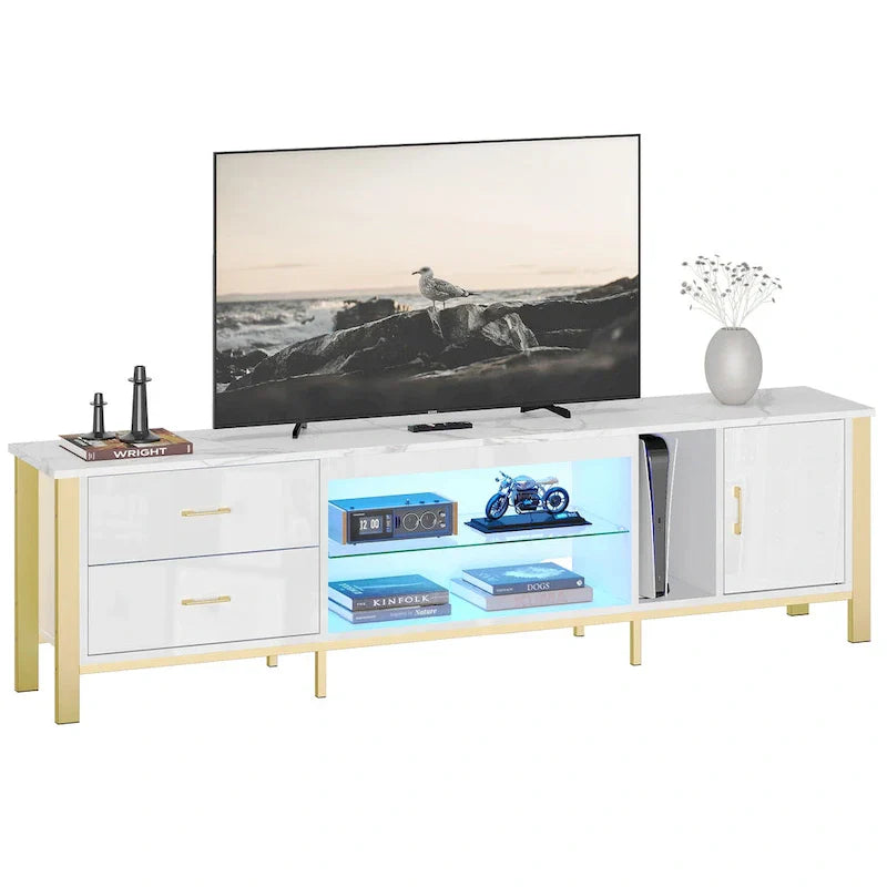 Contemporary 80-Inch TV Stand for 75/80/85 Inch TVs with 2 Drawers - image 16
