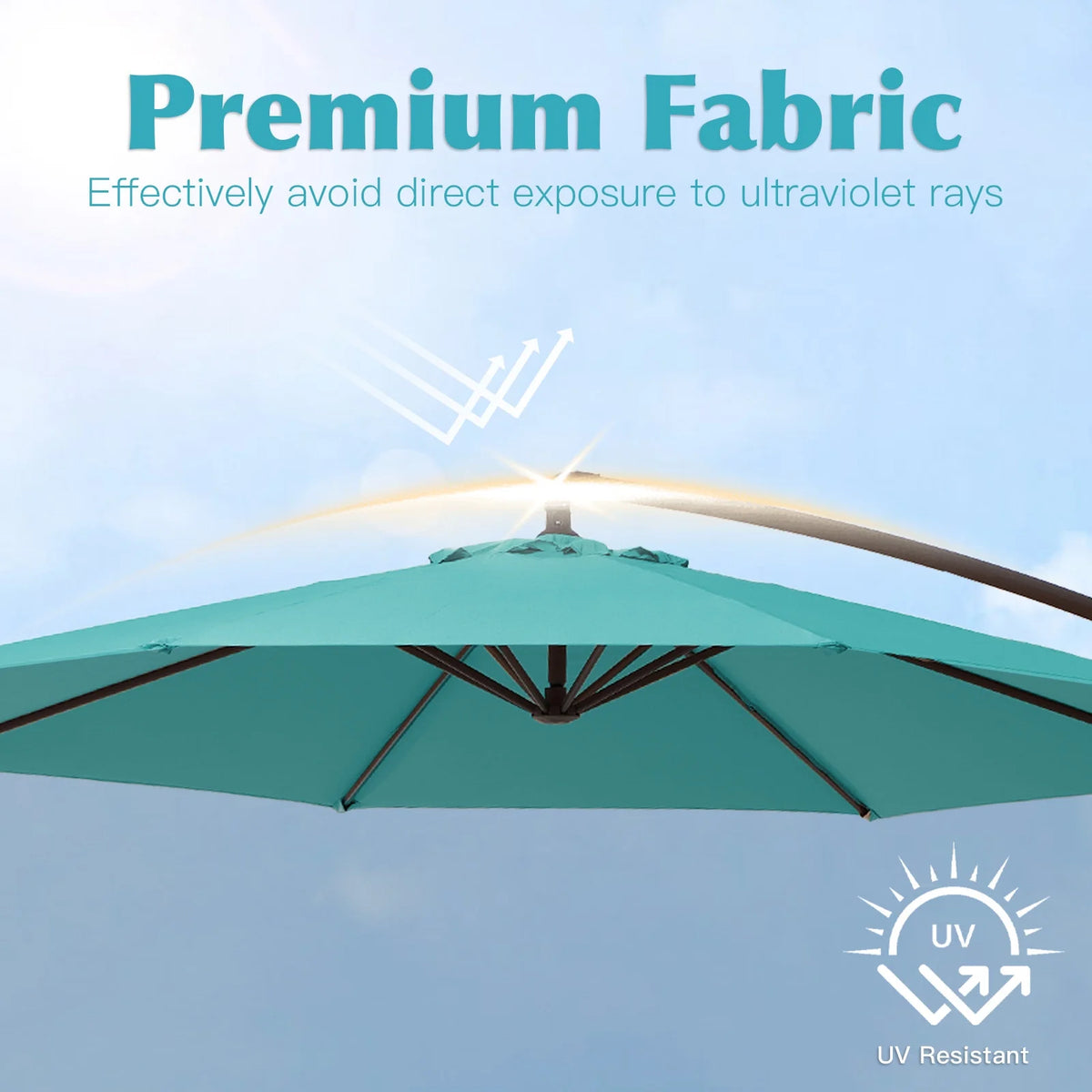 JUSTLET 10ft Heavy Duty Patio Hanging Offset Cantilever Patio Umbrella W/ 4-Piece Base Included Included, Beige - image 52