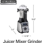 Hamilton Beach Professional 4-in-1 Juicer Mixer Grinder, Commercial-Grade 1400 Watt Motor, 120V, 3 Leakproof Jars, For Wet and Dry Spices, Chutneys and Curries, Engineered in India & USA (58770) - image 9