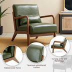 Glitzhome Set of 2 Mid-Century Modern PU Leather Accent Chairs - 30.75H with Cushions (25.75W x 33.75D) - image 23