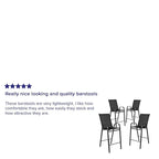 Set of 4 Outdoor Barstools with Flexible Comfort Material - Patio Seating - image 8