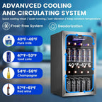 Mini Fridge 130 Can Beverage Refrigerator Cooler, 3.2 Cu.Ft Drink Fridge for Soda Wine Beer, Adjustable Temperature Control for Home Office, Black - image 20
